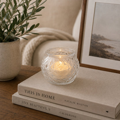 Round Glass Tealight Holders - Various Colours