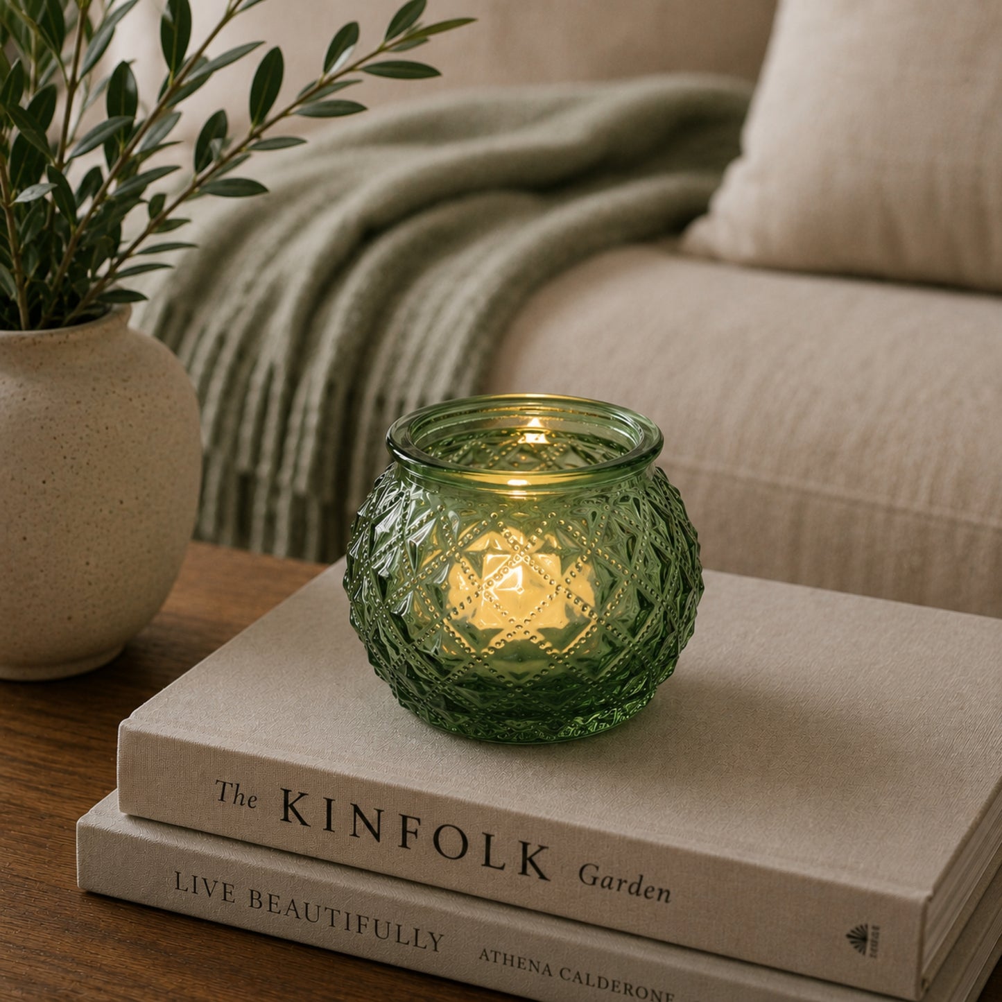 Round Glass Tealight Holders - Various Colours