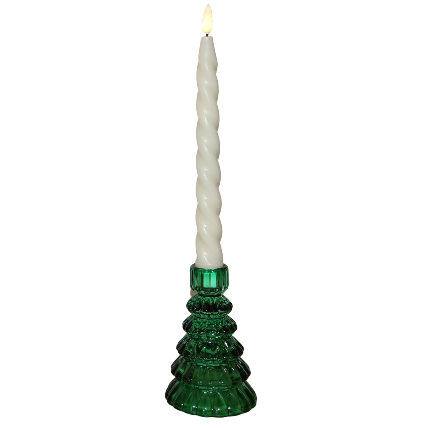 Large Christmas Tree Candle Holders - Festive Fir Green