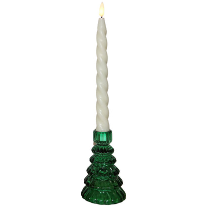 Large Christmas Tree Candle Holders - Festive Fir Green