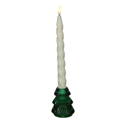Small Christmas Tree Candle Holders - Festive Fir Green