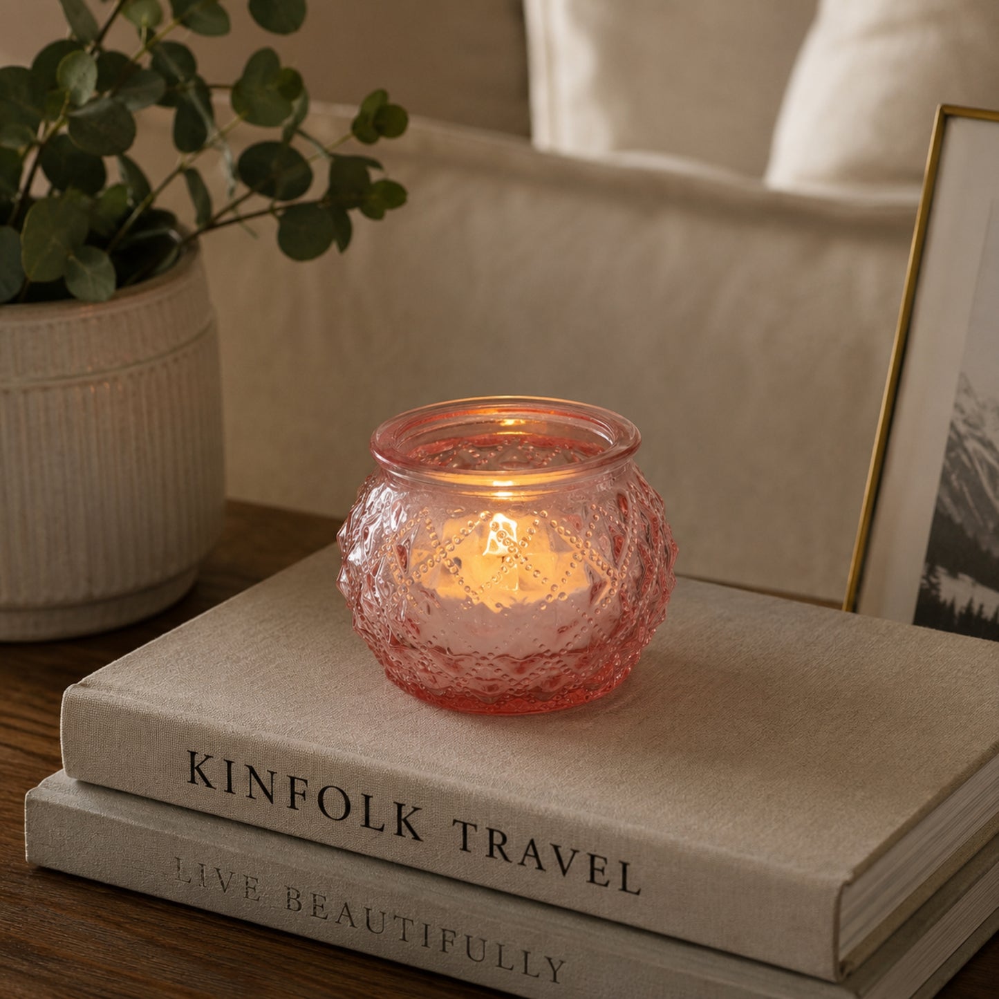 Round Glass Tealight Holders - Various Colours