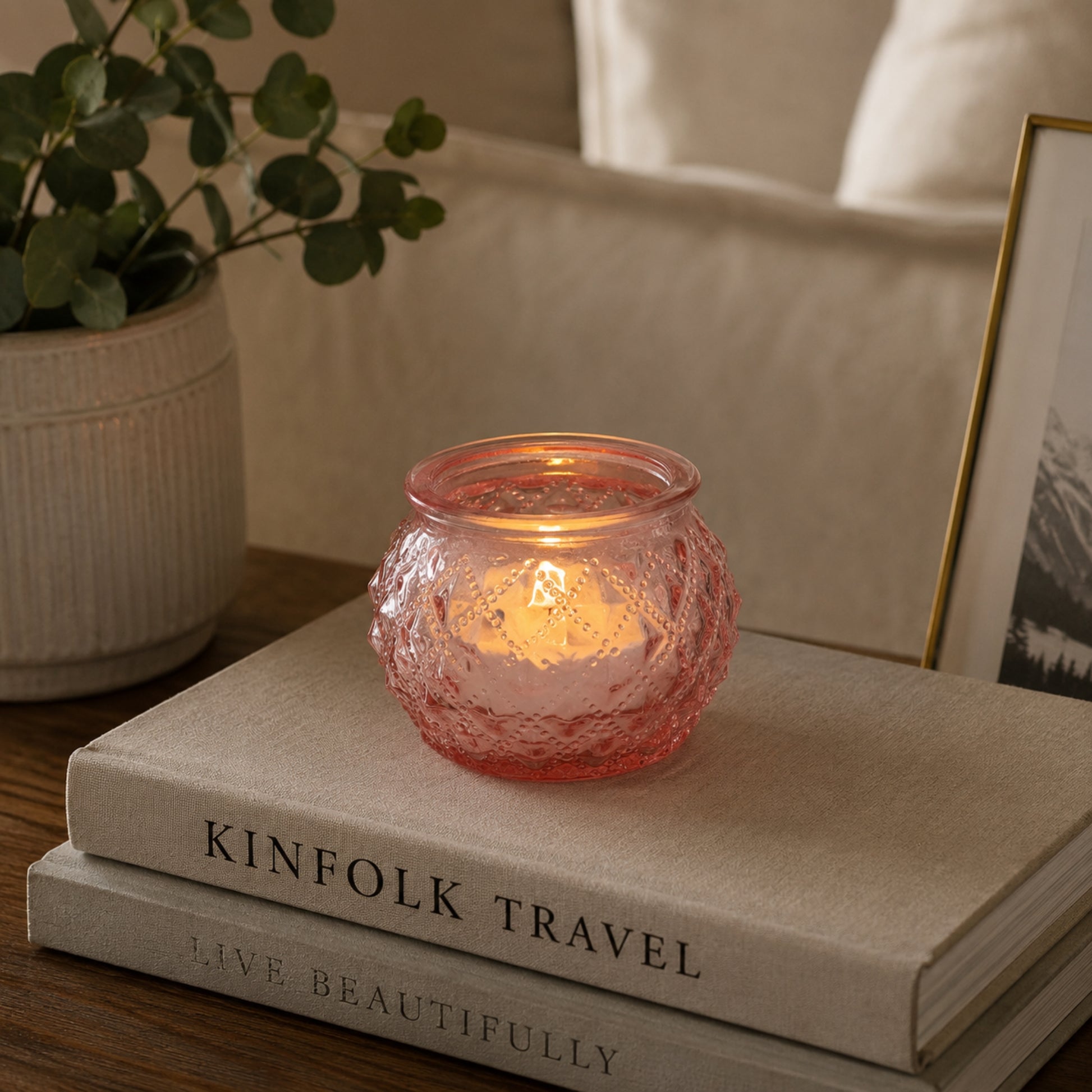 Round Glass Tealight Holders - Various Colours