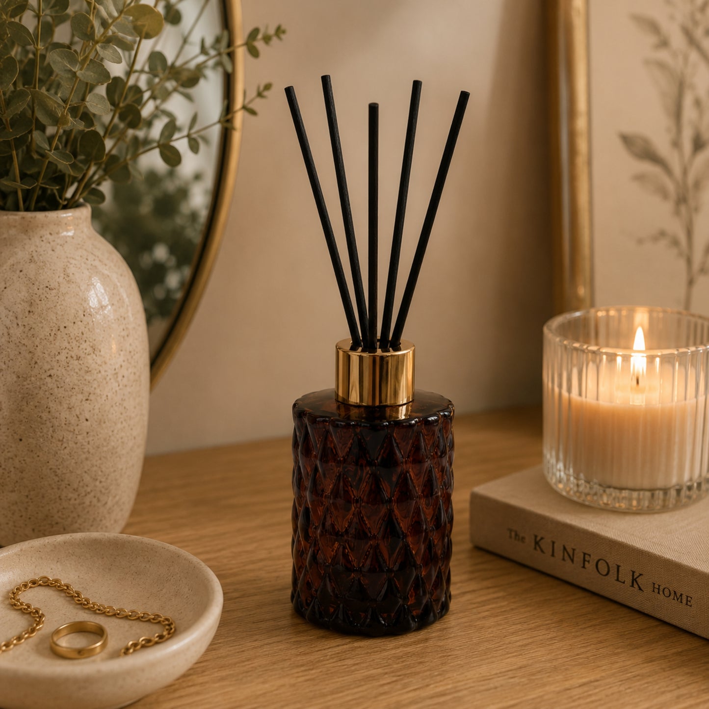 Woodside Home Living Autumn Reed Diffuser Vase - Autumn Brown