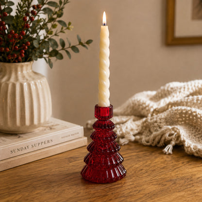 Large Christmas Tree Candle Holders - Various Colours