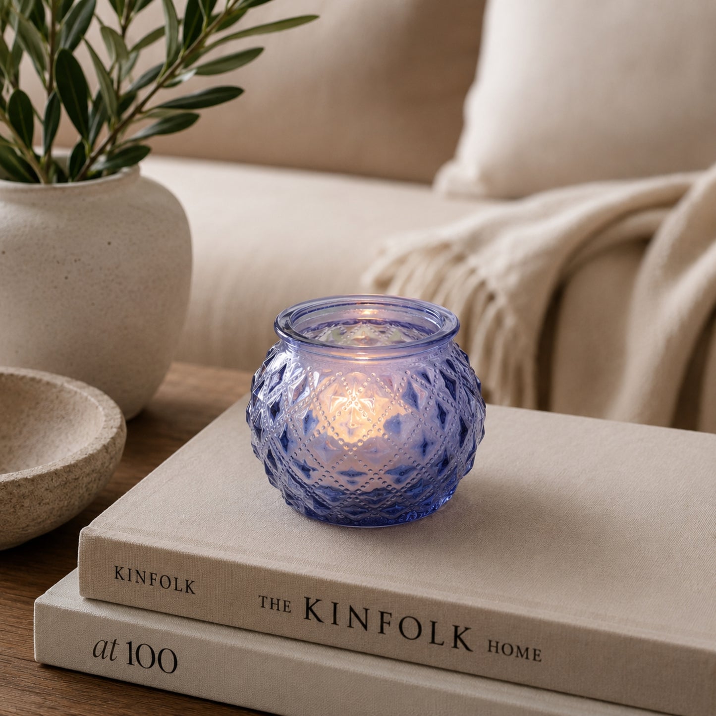 Round Glass Tealight Holders - Various Colours