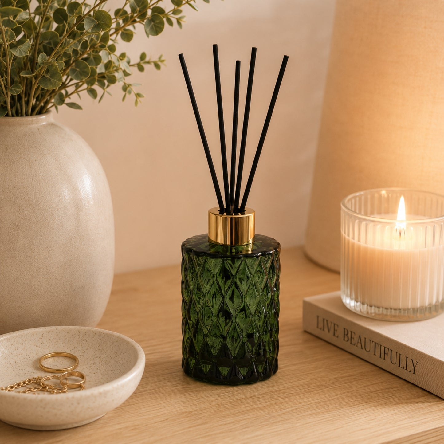 Woodside Home Living Autumn Reed Diffuser Vase - Forest Green