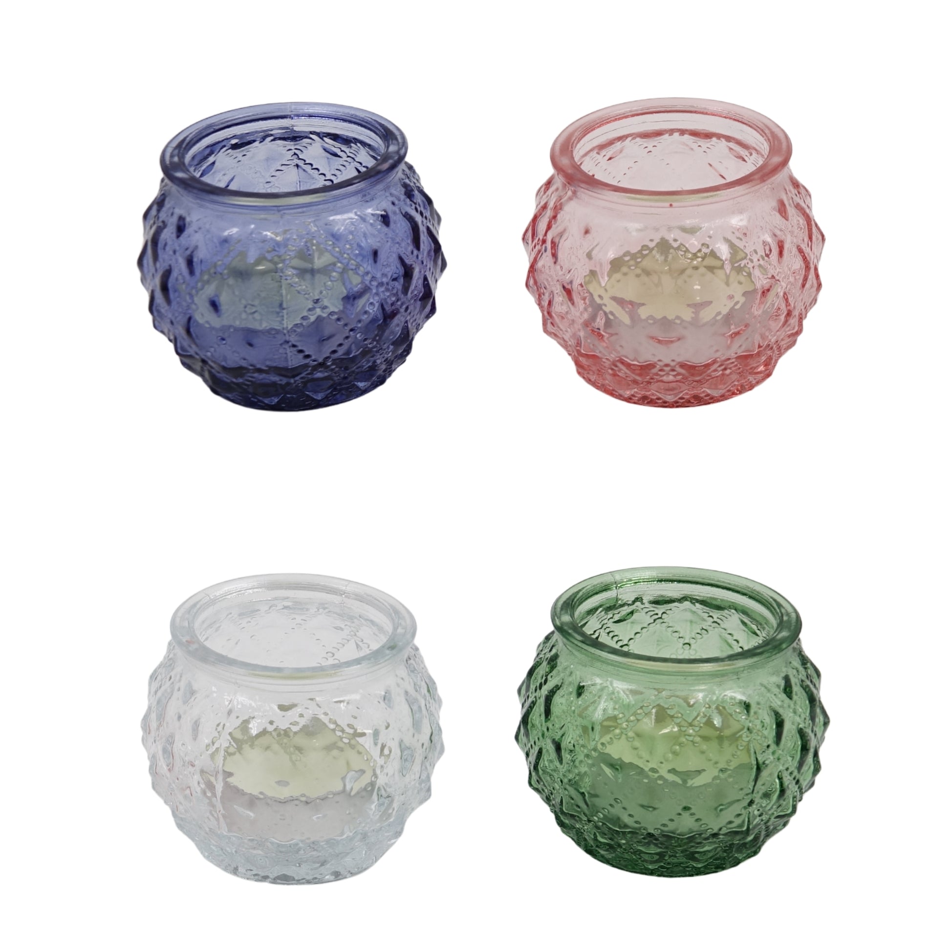 Round Glass Tealight Holders - Various Colours