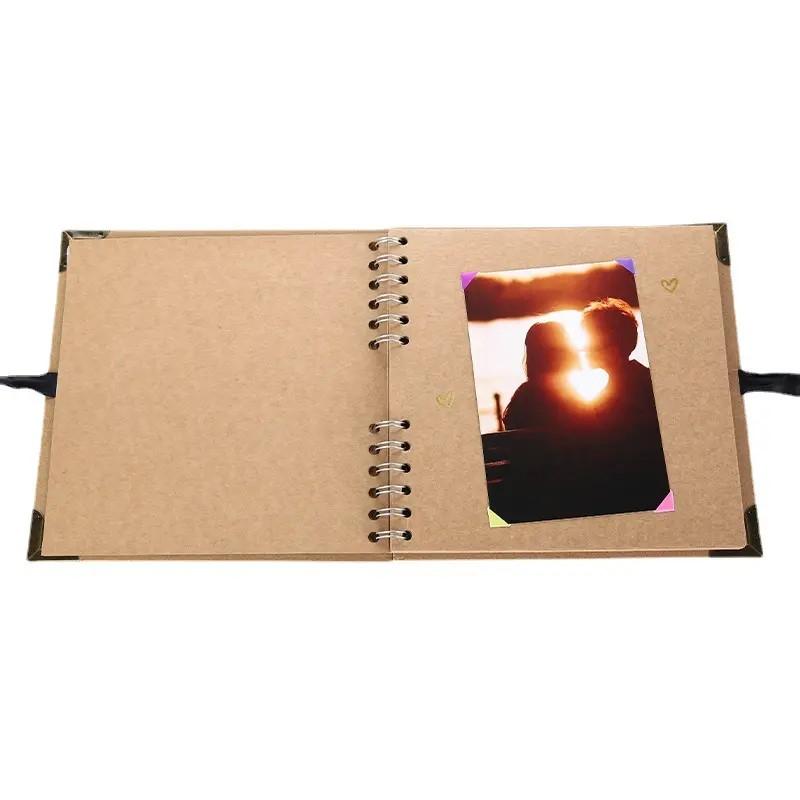 Woodside Home Living Spiral Bound Scrap Book Style Ribbon Tied Photo Album - Various Colours