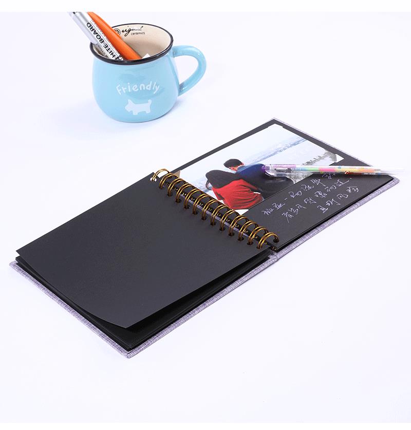 Woodside Home Living Linen Cover Scrap Book Style Photo Album 17cm x 17cm - Various Colours
