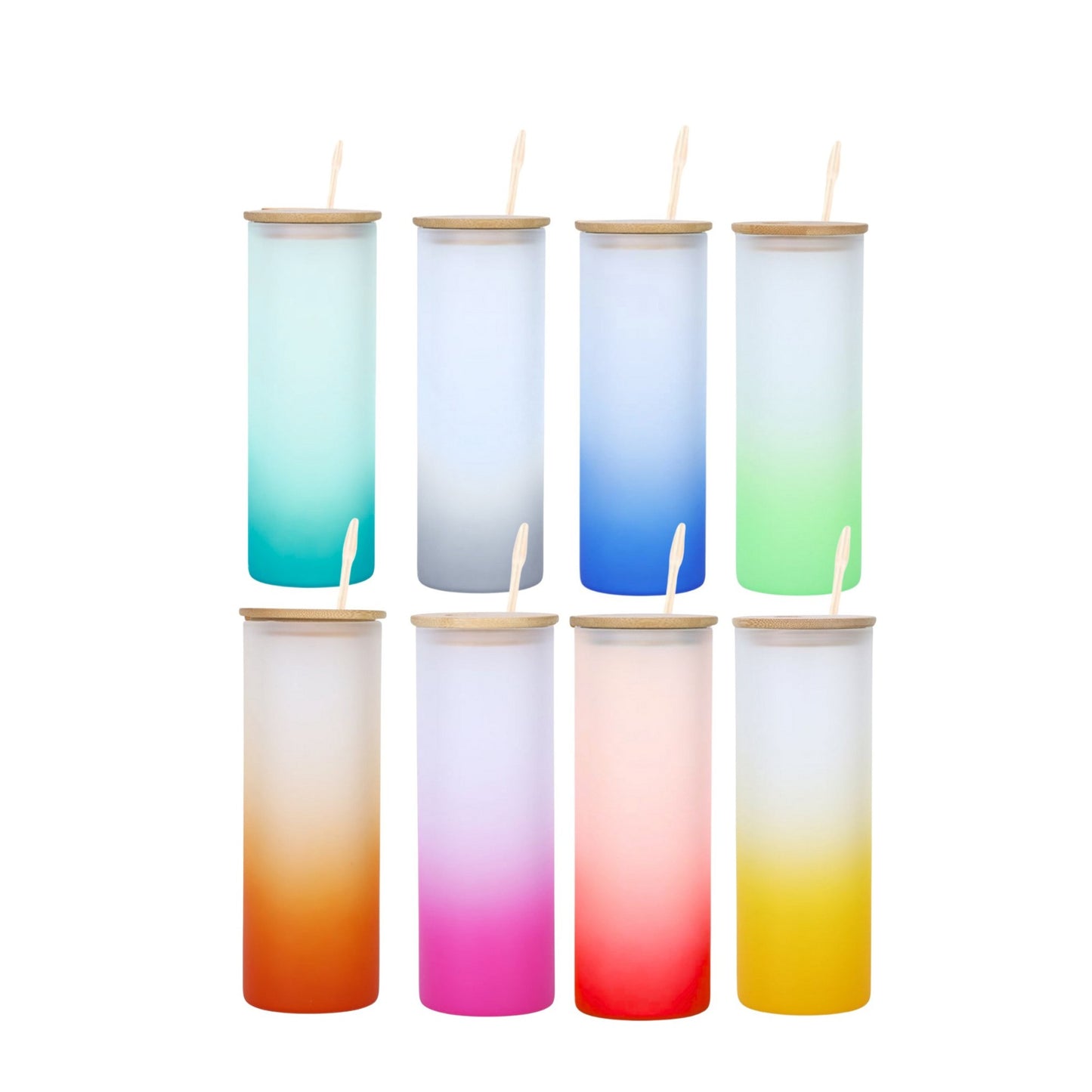 Woodside Home Living Ombre Glass Drinks Bottle 25oz - Various Colours