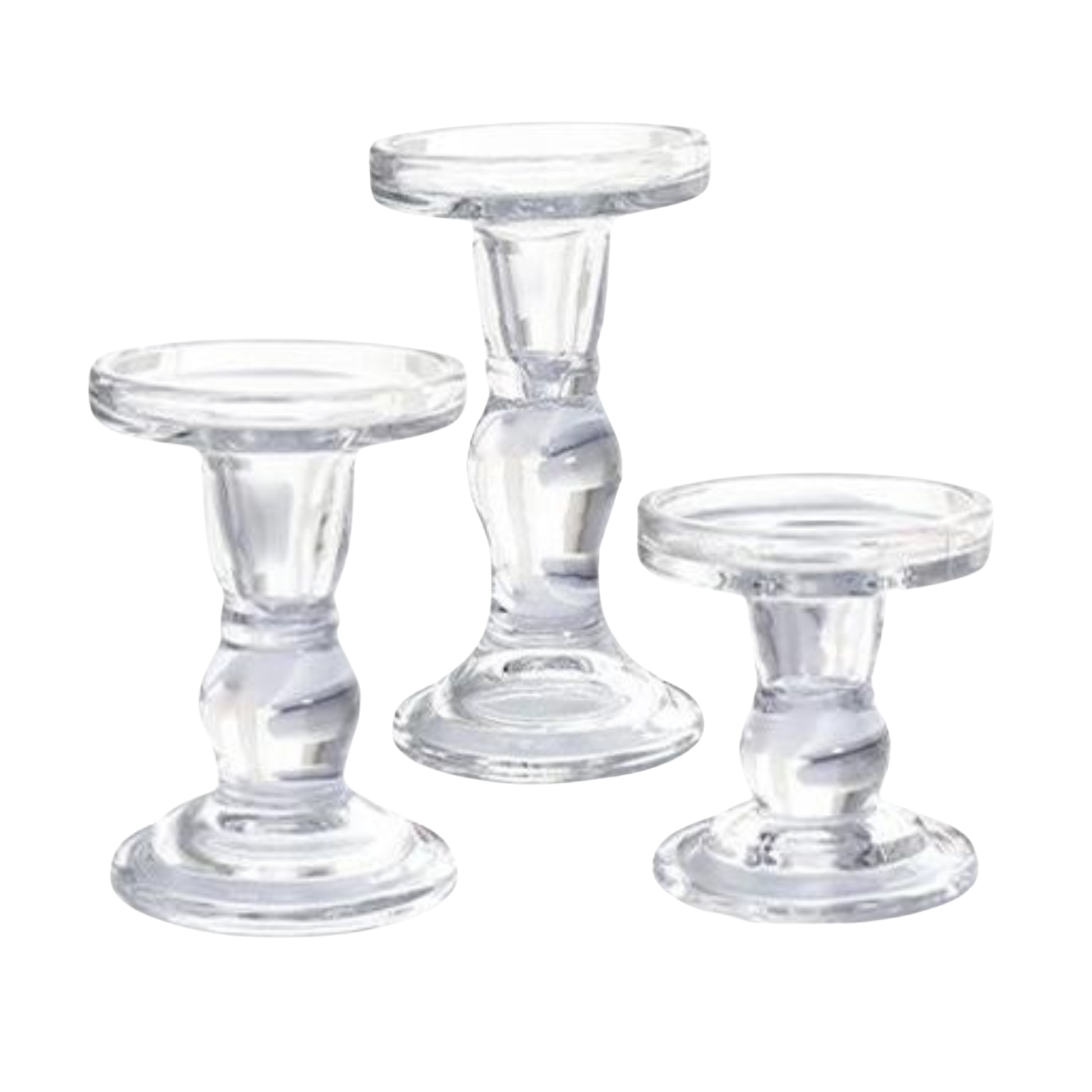 Glass Pillar Candle Holders - Clear