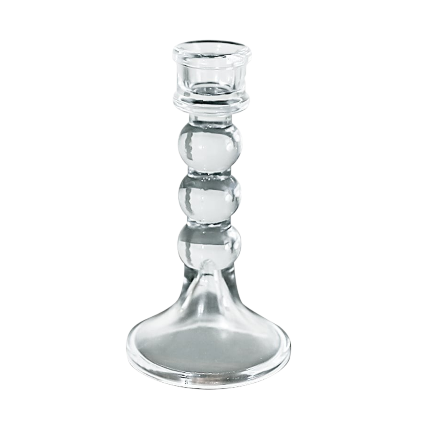 Glass Dinner Candle Holder Smooth Design - Various Sizes