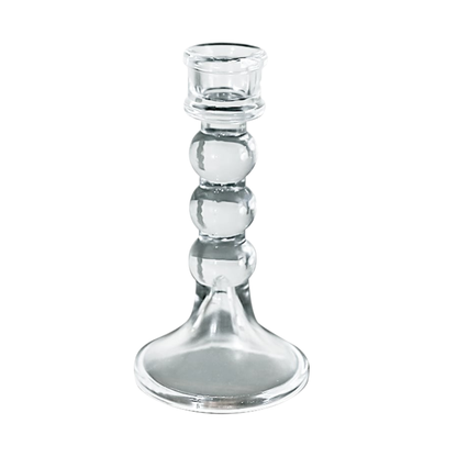 Glass Dinner Candle Holder Smooth Design - Various Sizes