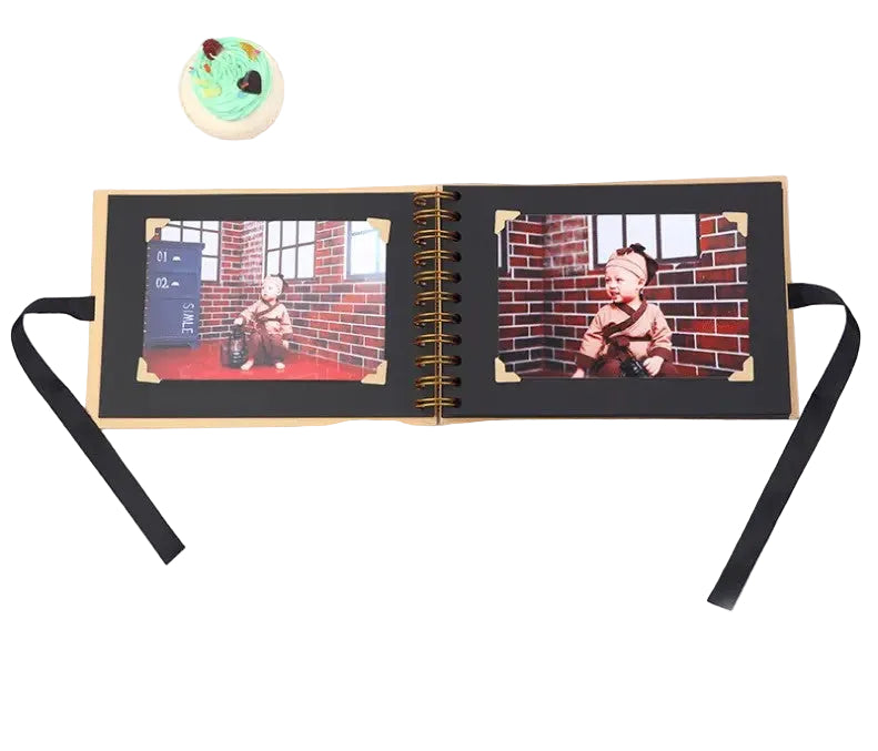 Woodside Home Living Ribbon Tie Scrap Book Style Photo Album 21.5cm x 15cm - Various Colours
