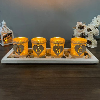 Woodside Home Living - Tealight / Votive Candle Holder White Tray - Various Designs