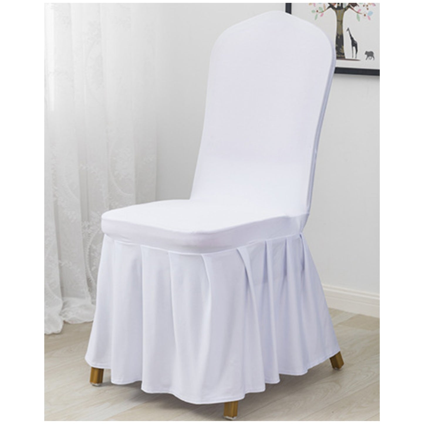 Frilled Skirt Stretch Chair Cover - Various Colours