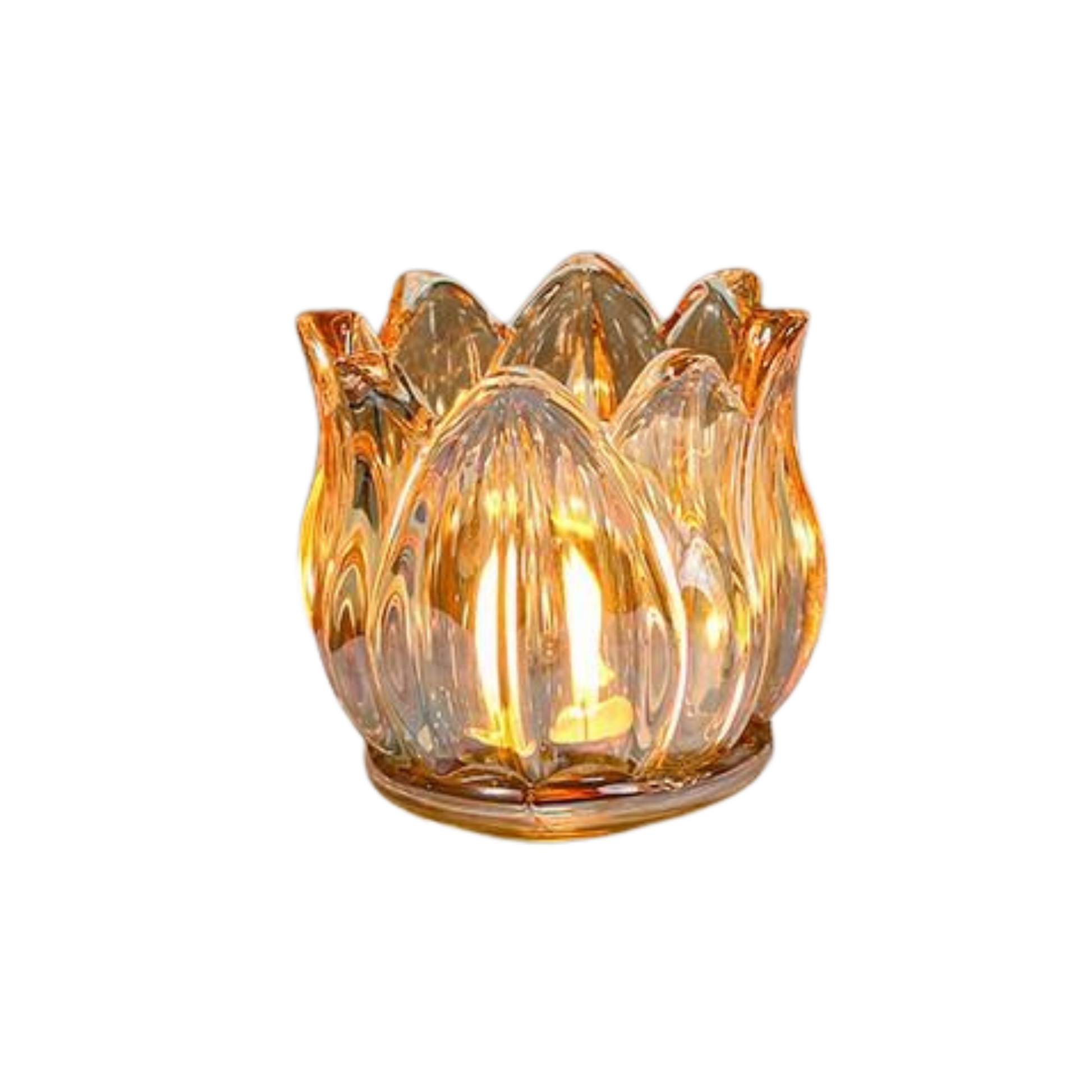 Glass Tulip Flower Candle Holders - Clear or Gold