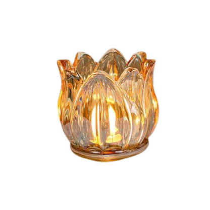 Glass Tulip Flower Candle Holders - Clear or Gold