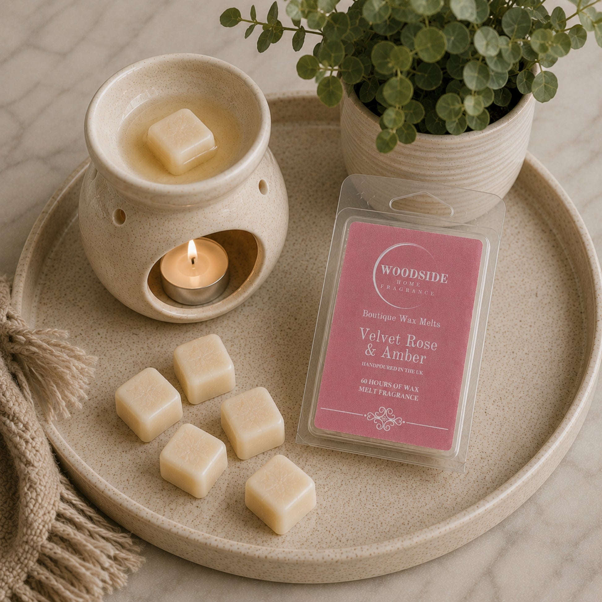 Woodside Home Fragrance Wax Melts - Velvet Rose & Amber