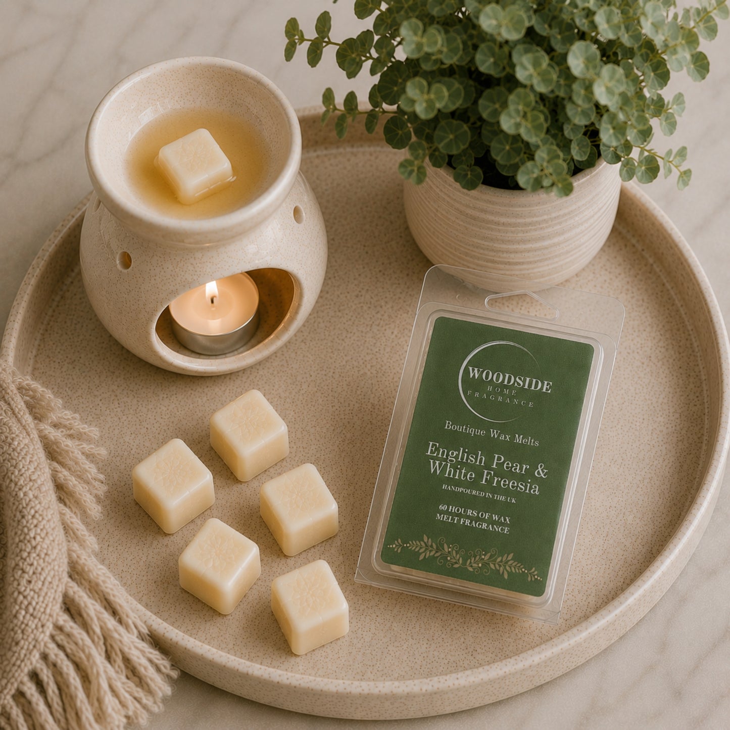 Woodside Home Fragrance Wax Melts - English Pear & White Freesia