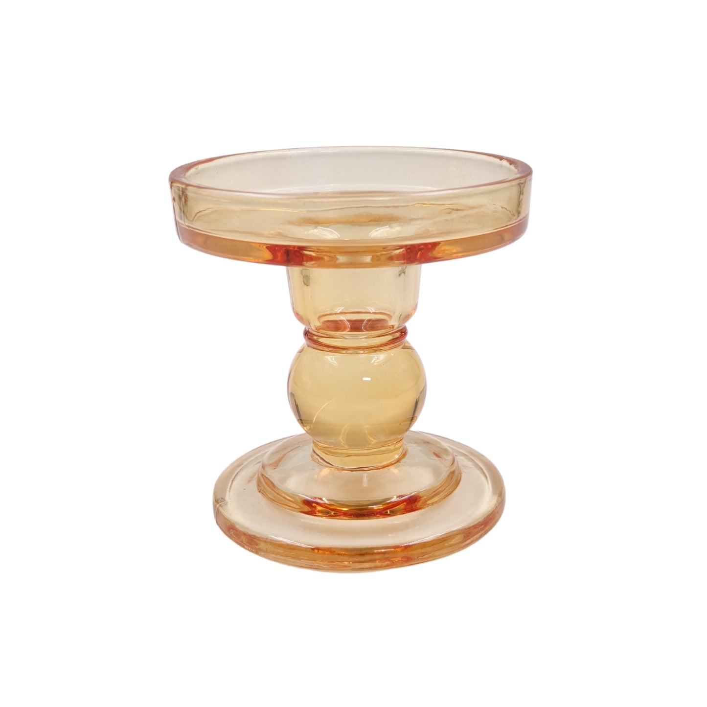 Gold Glass Pillar Candle Holder - Small