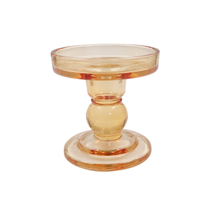 Gold Glass Pillar Candle Holder - Small