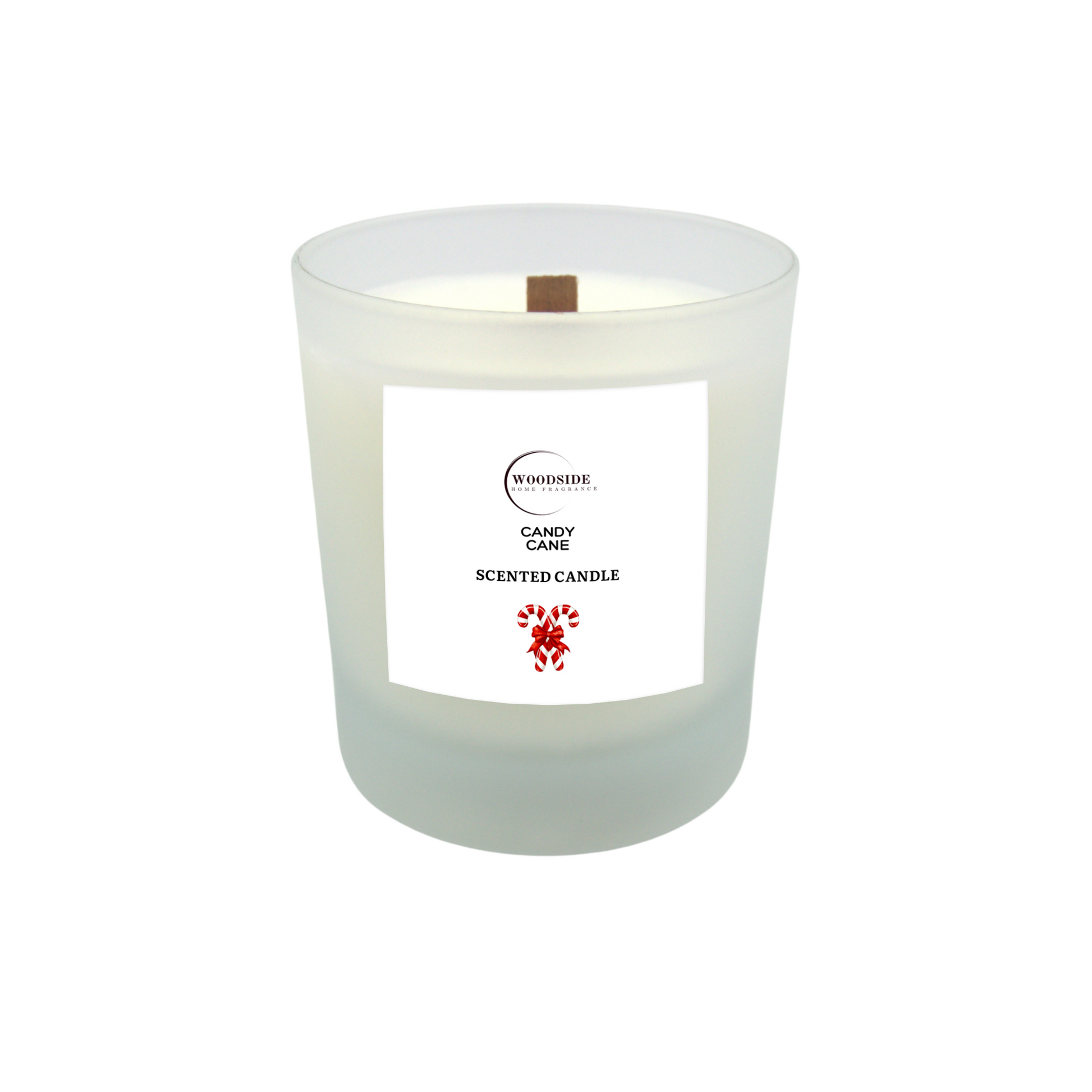 Woodside Home Fragrance Wooden Wick Glass Scented Candle - Candy Cane