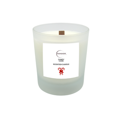 Woodside Home Fragrance Wooden Wick Glass Scented Candle - Candy Cane