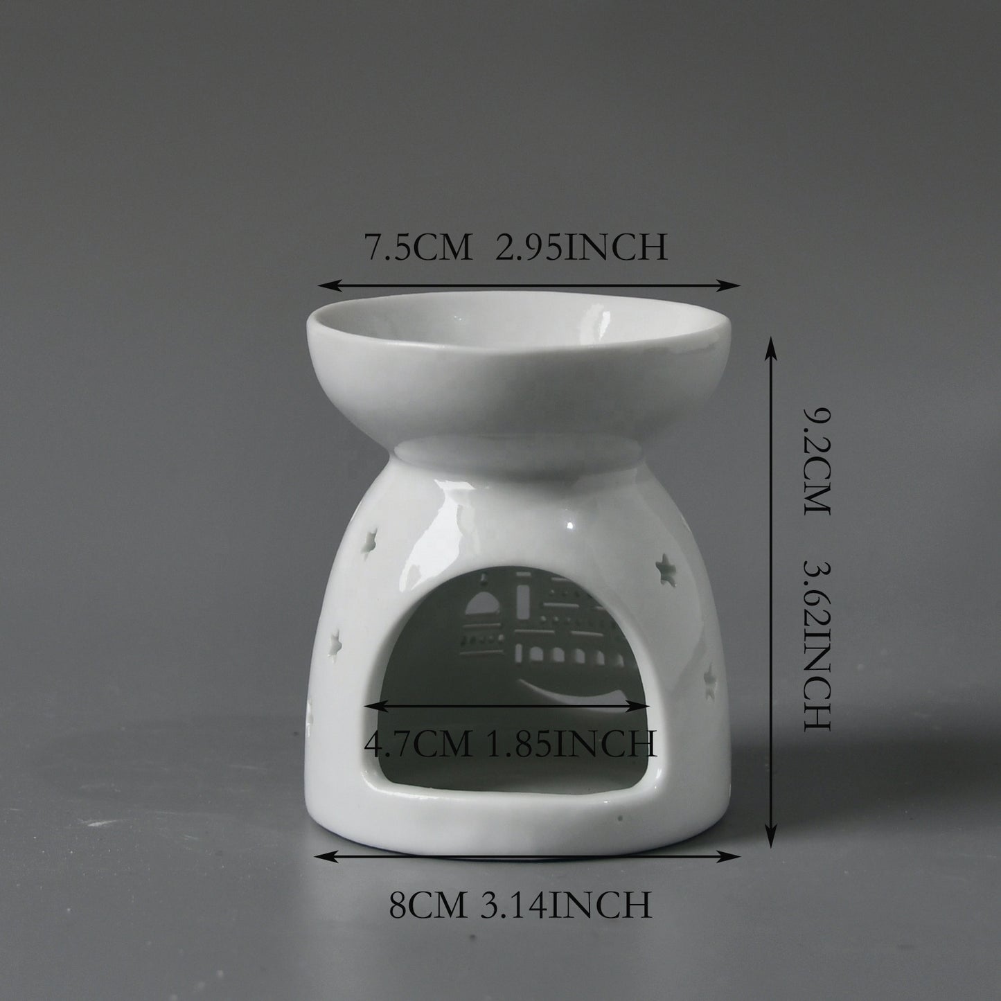 White Ceramic Wax Burner - Stars Design