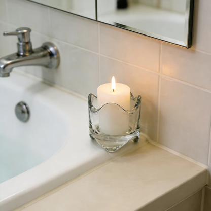 Clear Glass tealight Candle Holder 6cm