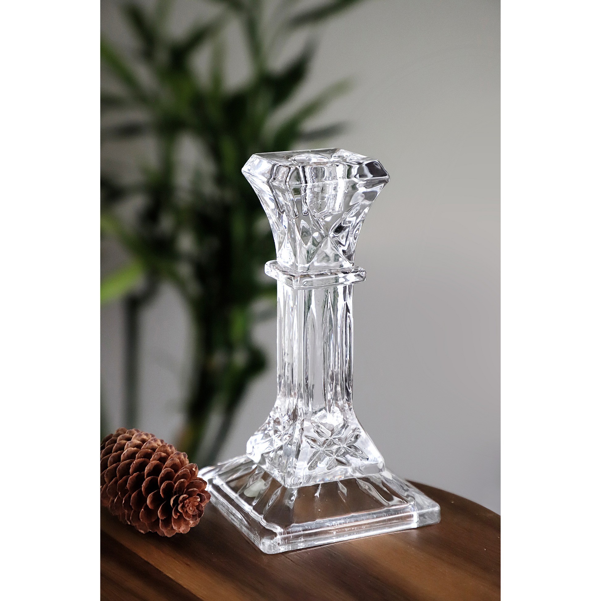 Woodside Home Living Modern Style Glass Dinner Candle Holder