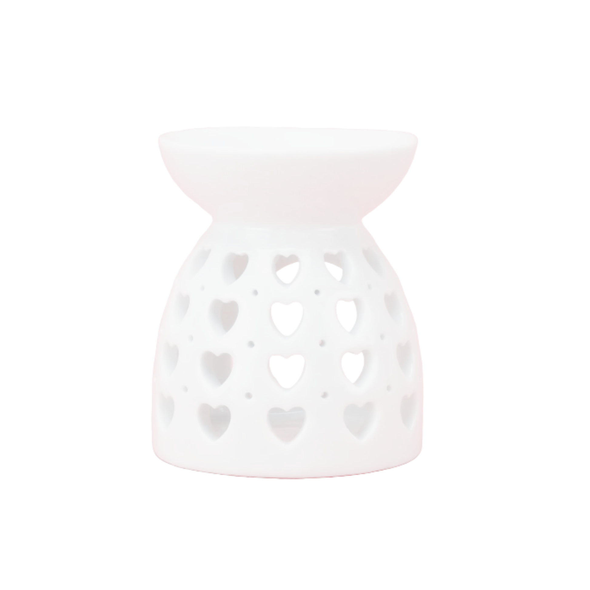 White Ceramic Wax Burner - Love Hearts Design